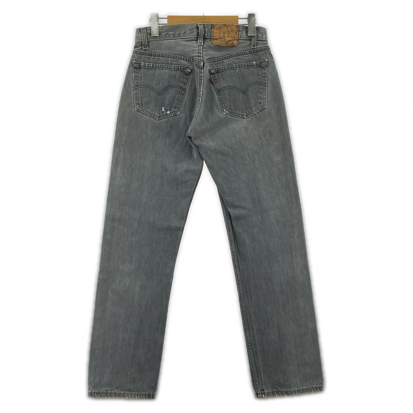 デニムパンツ 80s USA製 501-0658 ハチマル 先染めブラックデニムパンツ W32 39 グレー