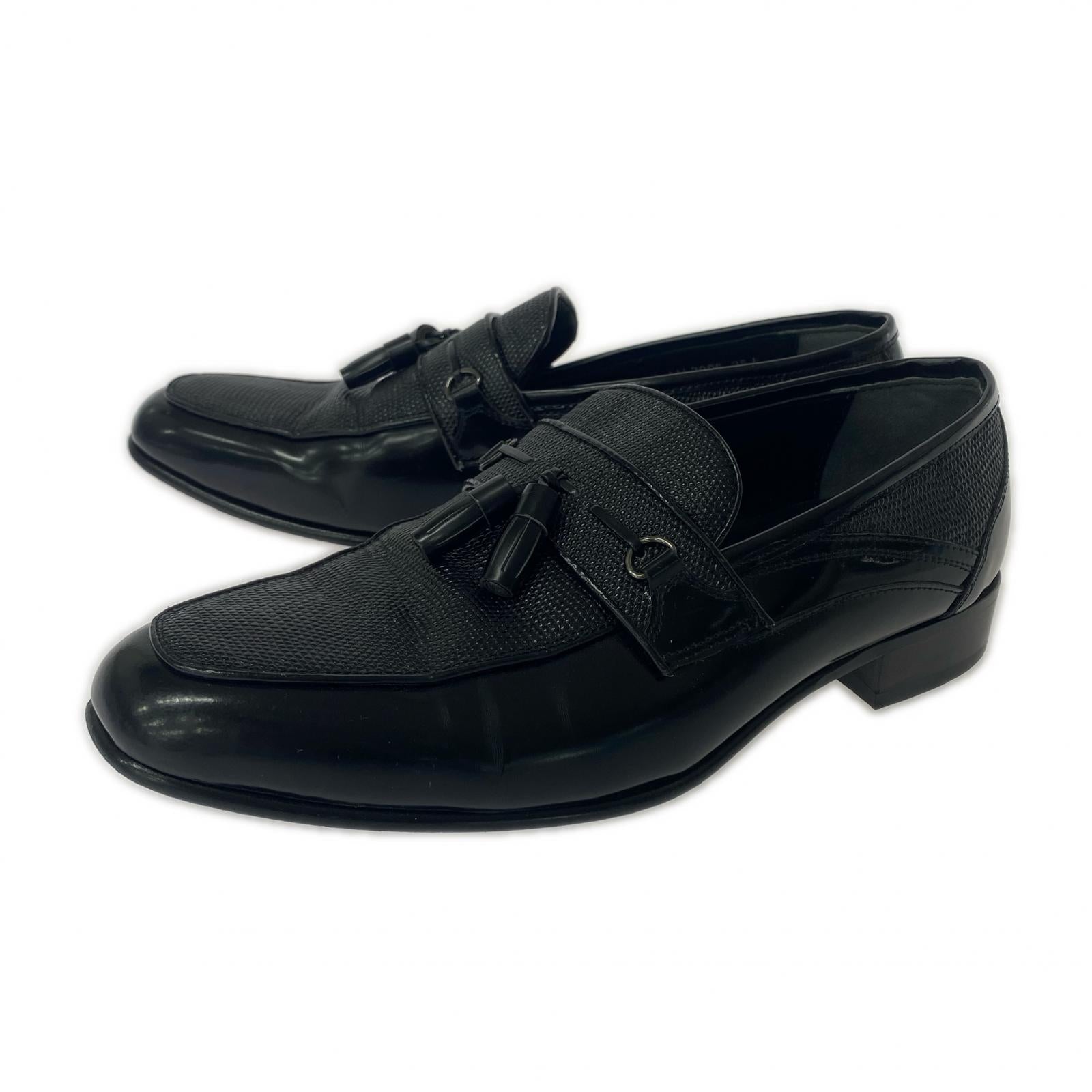 シューズ LUTECIA タッセルローファー BLK 25.5cm 25.5cm (US7 1/2 UK7 EU41) ブラック