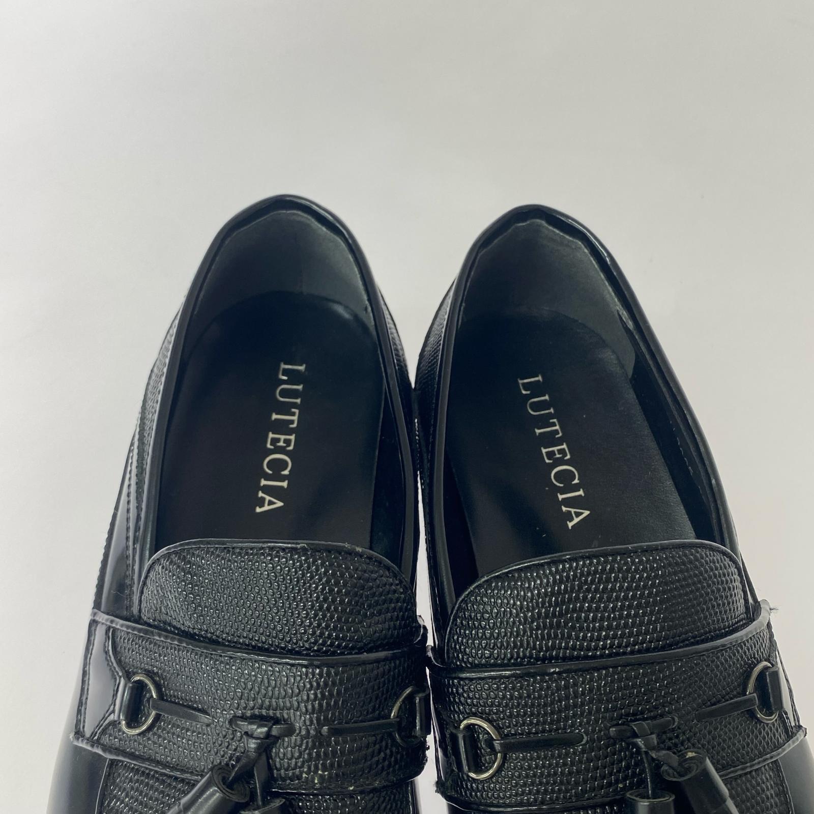 シューズ LUTECIA タッセルローファー BLK 25.5cm 25.5cm (US7 1/2 UK7 EU41) ブラック