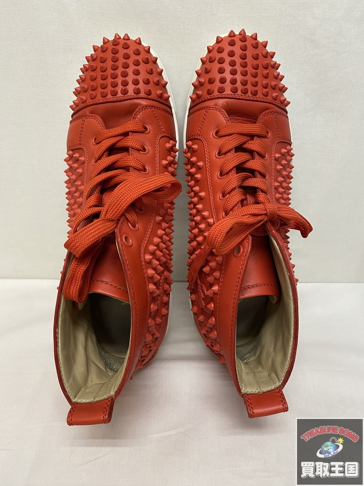 スパイク ハイカットスニーカー 43 1/2 レッド