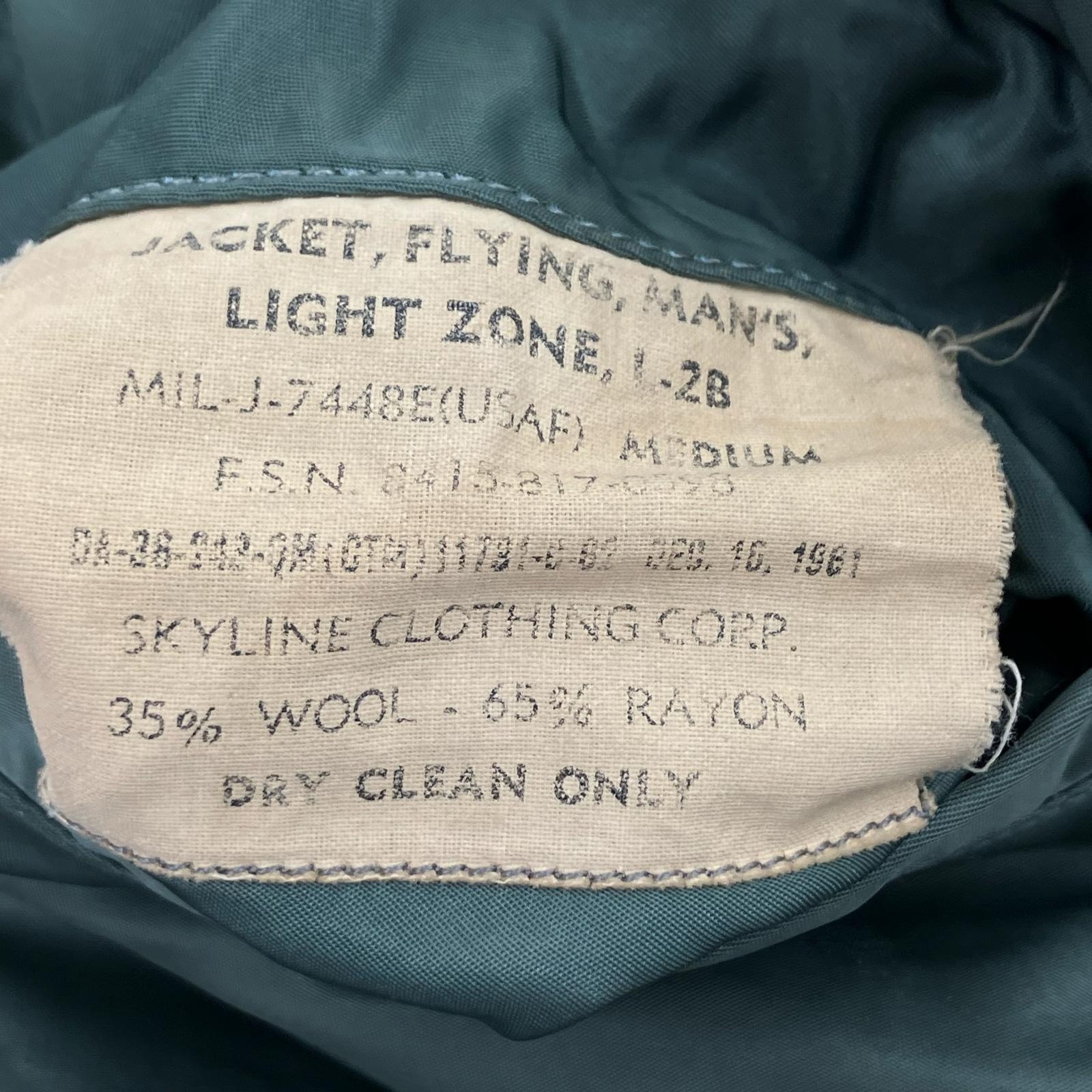 ミリタリージャケット 60s 米軍実物 61年会計 SKYLINE CLOTHING社 L-2B (M) M カーキ