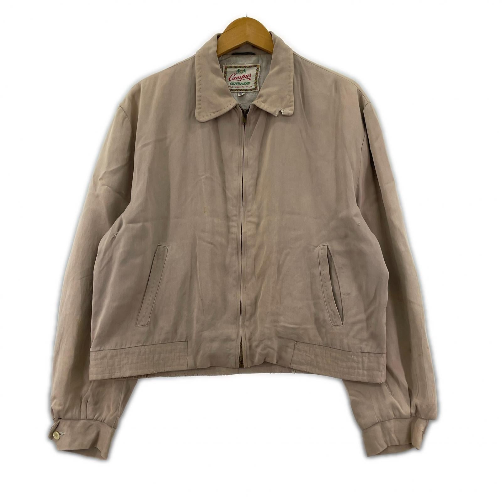 ジャケット 60s CAMPUS レーヨンギャバ 44 44 ベージュ