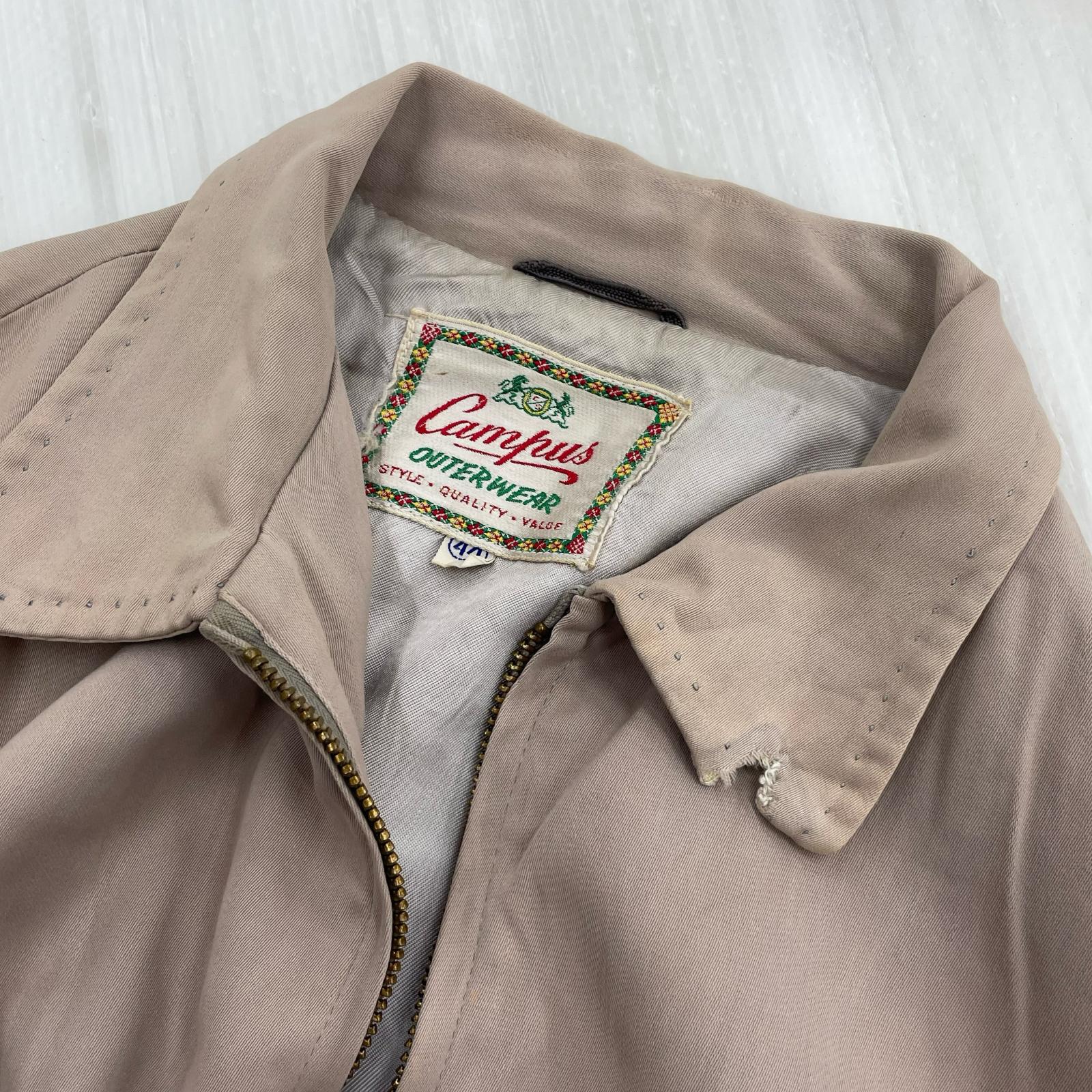 ジャケット 60s CAMPUS レーヨンギャバ 44 44 ベージュ