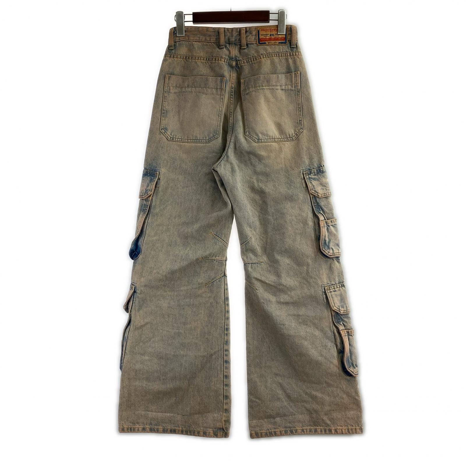 デニムパンツ DIESEL D-SIRE-CARGO-D 加工 カーゴデニムパンツ 23 L30 ブルー
