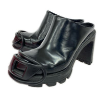 シューズ DIESEL D-HAMMER Dロゴ ヒール ミュールサンダル 22.5 ブラック ブラック