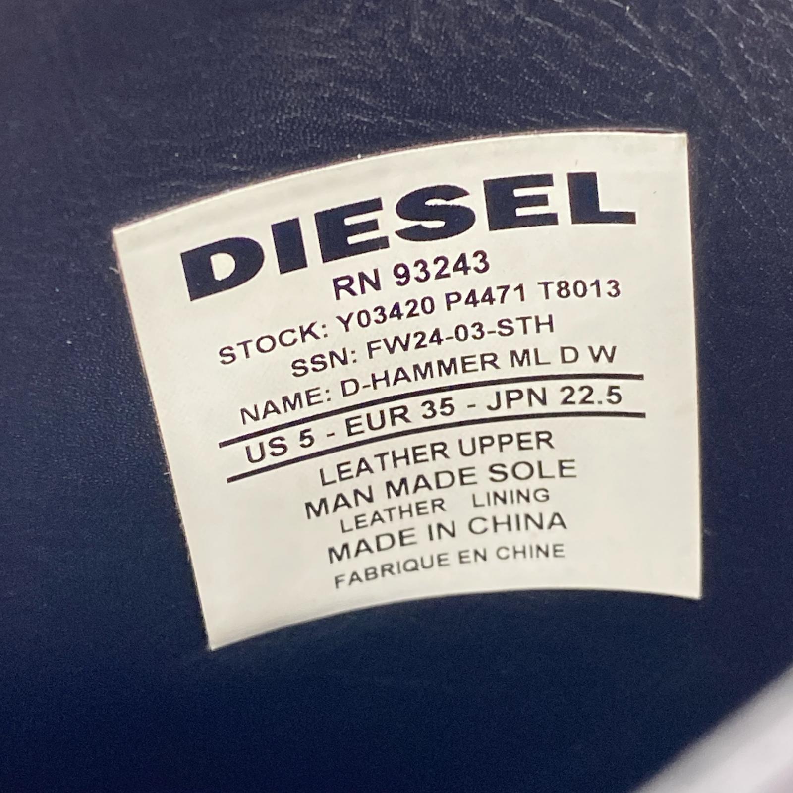 シューズ DIESEL D-HAMMER Dロゴ ヒール ミュールサンダル 22.5 ブラック ブラック