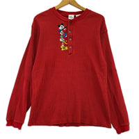 長袖Tシャツ Disney サーマル カットソー レッド S