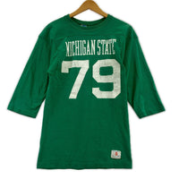 長袖Tシャツ 70s バータグ フットボールTEE 緑 (S) S グリーン