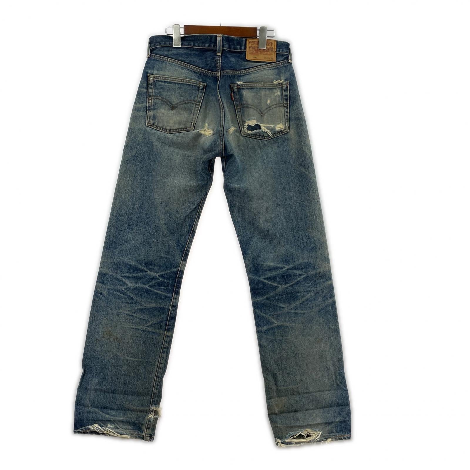 デニムパンツ 502XX 日本製 赤耳 BIGE 31 ブルー