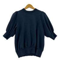 半袖Tシャツ yori コットンパフスリーブニット 紺 フリー