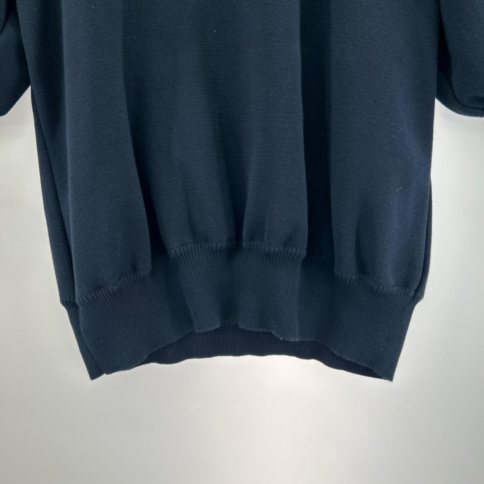 半袖Tシャツ yori コットンパフスリーブニット 紺 フリー