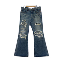 デニムパンツ Destressed Modern Denim Flared Cut W34 34 ブルー