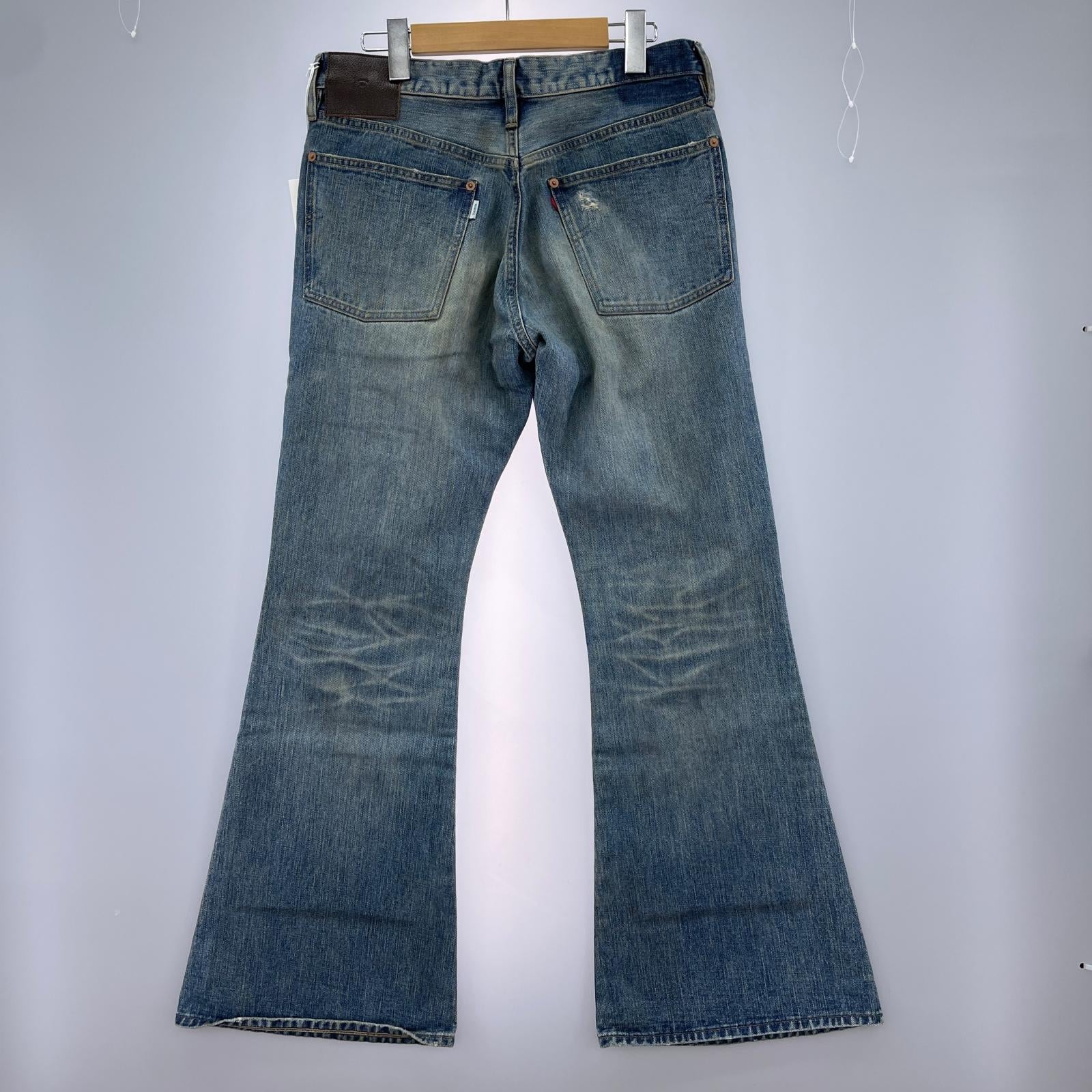 デニムパンツ Destressed Modern Denim Flared Cut W34 34 ブルー