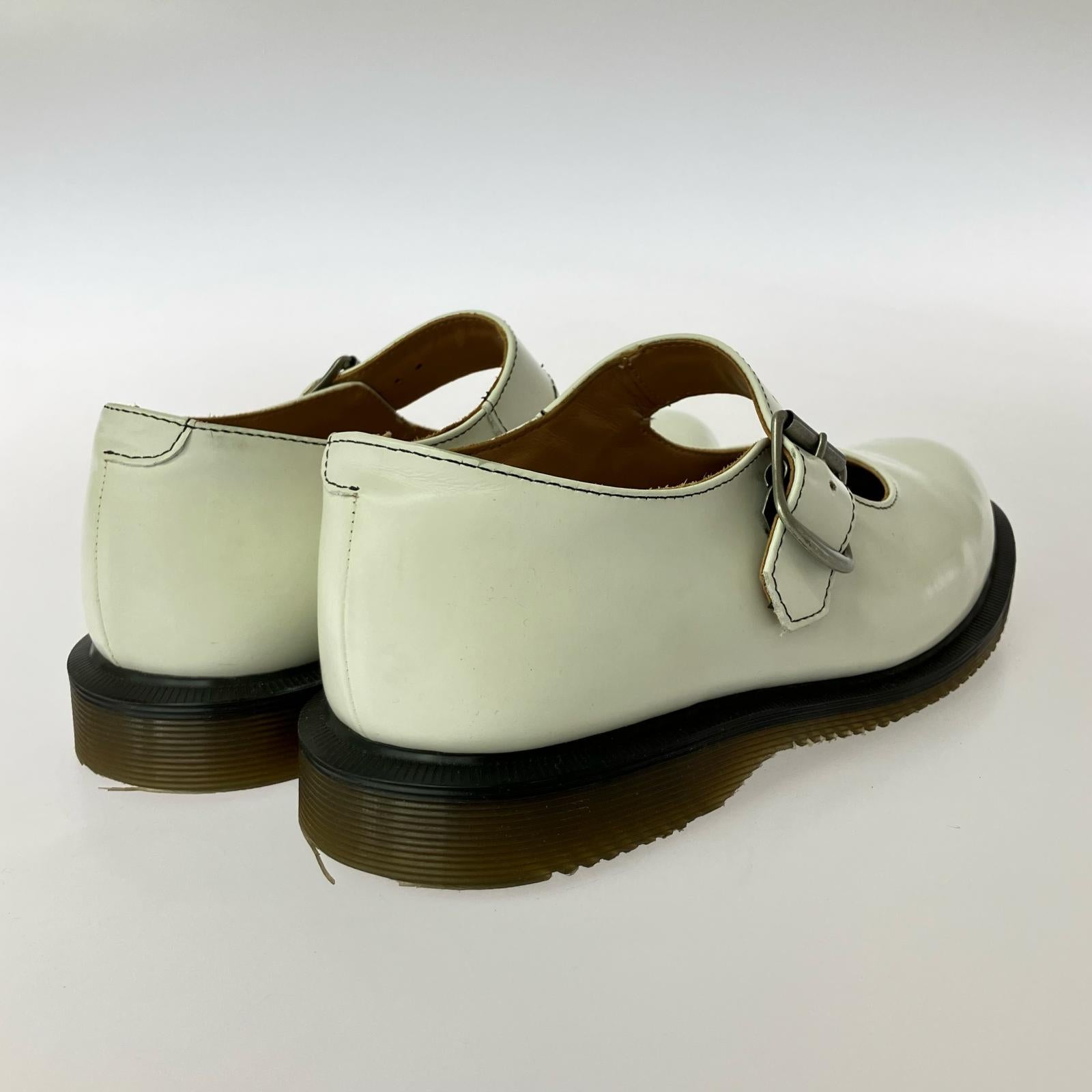 シューズ ×Dr.Martens レザーベルト メリージェーン 7 ホワイト