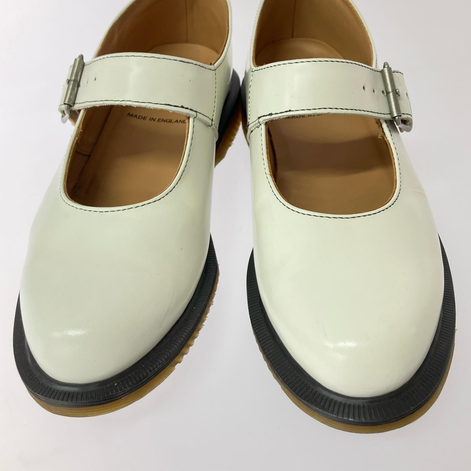 シューズ ×Dr.Martens レザーベルト メリージェーン 7 ホワイト
