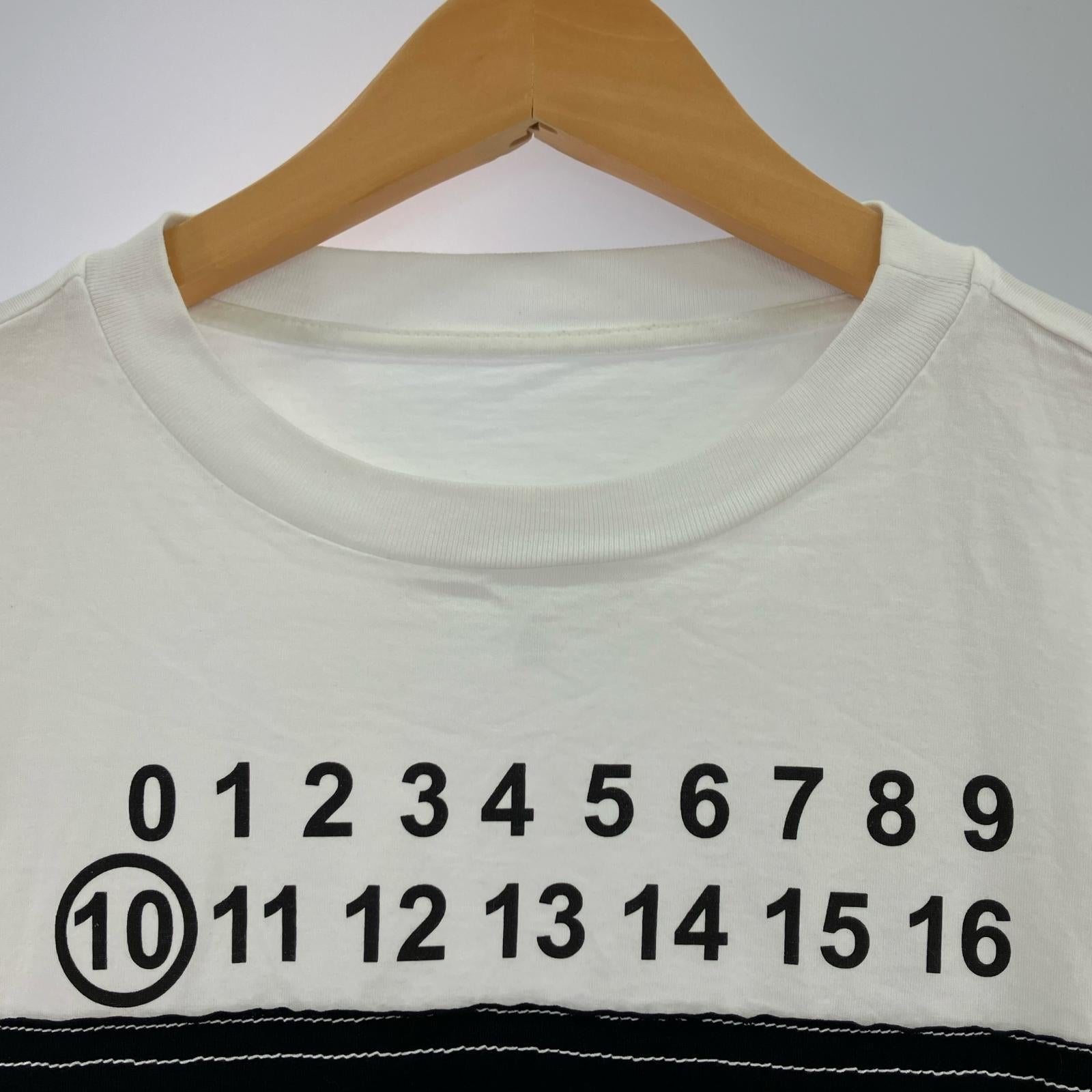 半袖Tシャツ SPLICED NUMBERING (48) 白×黒 48
