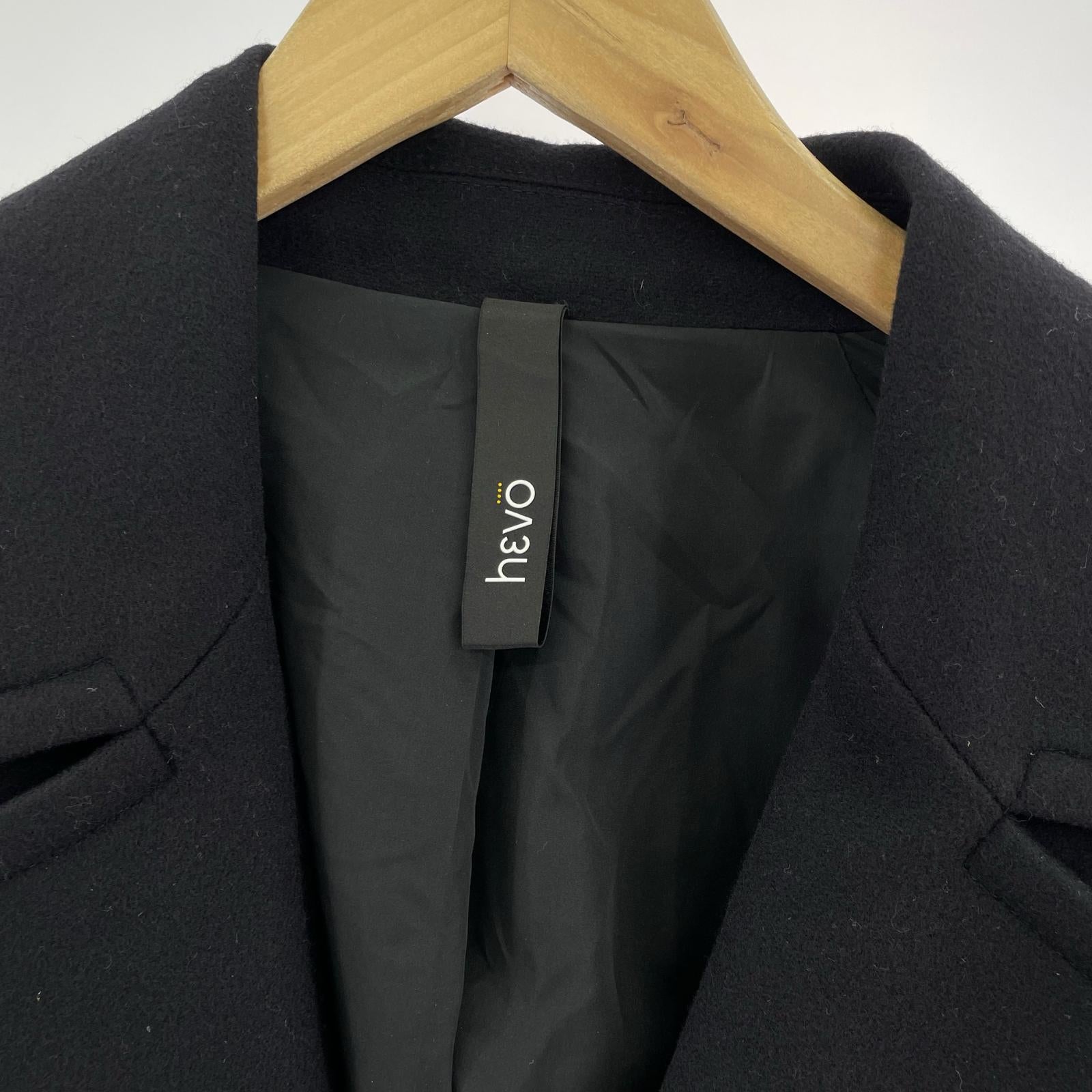ジャケット HEVO hevolution チェスターコート 中古 48 ブラック