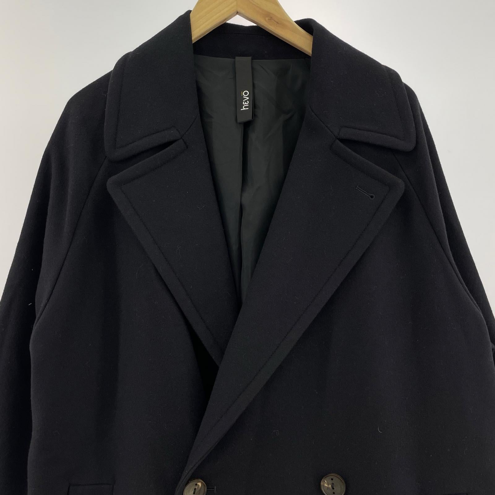 ジャケット HEVO hevolution チェスターコート 中古 48 ブラック