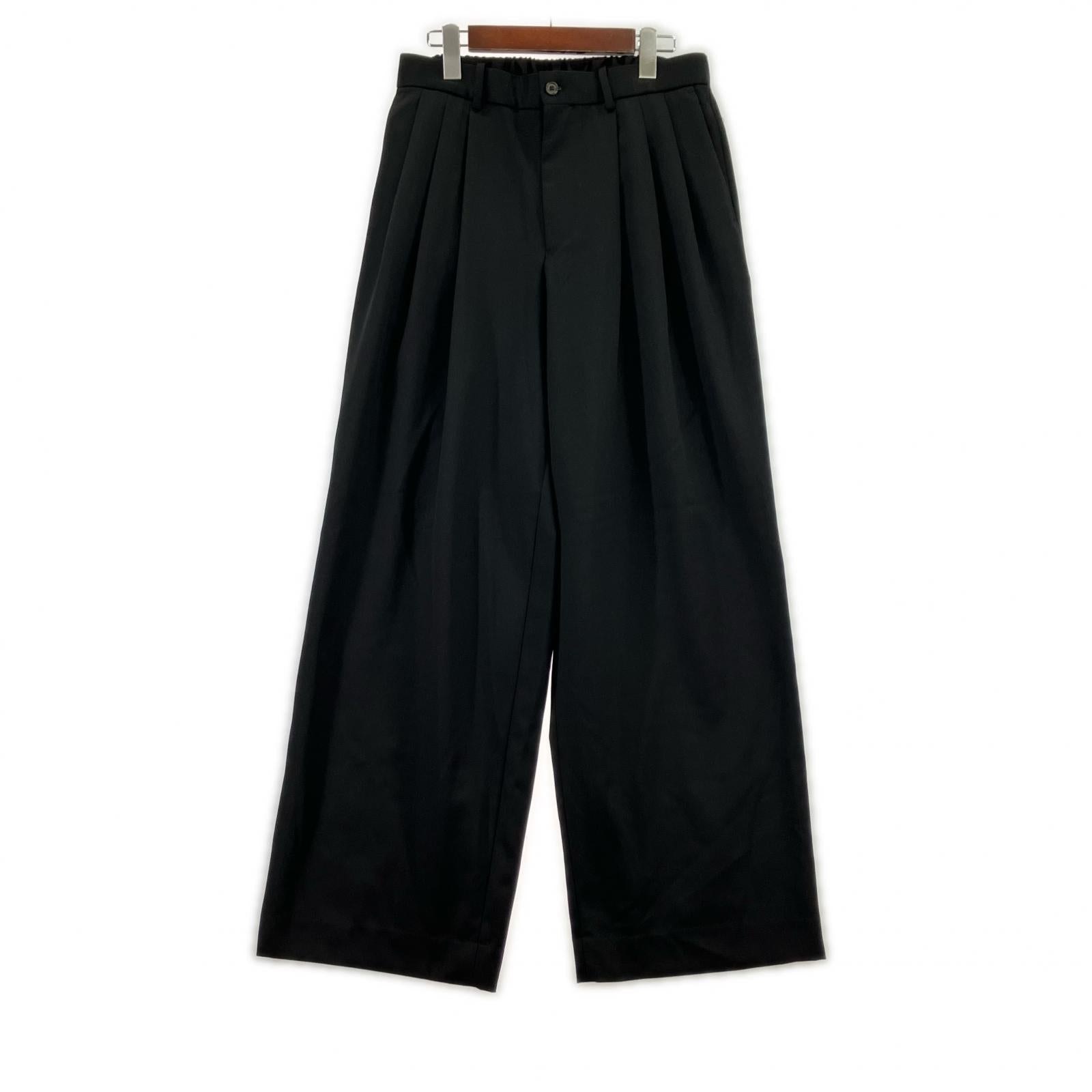 パンツ TRIPLE PLEATED WIDE TROUS ブラック 3 3 ブラック