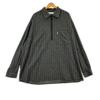 長袖Tシャツ Heavy Flannel Check Half Zip Pullover S S ブラック