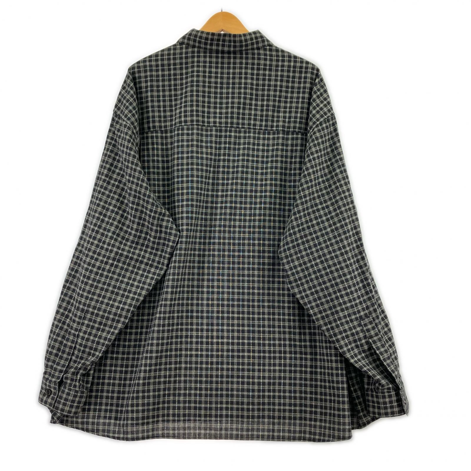 長袖Tシャツ Heavy Flannel Check Half Zip Pullover S S ブラック