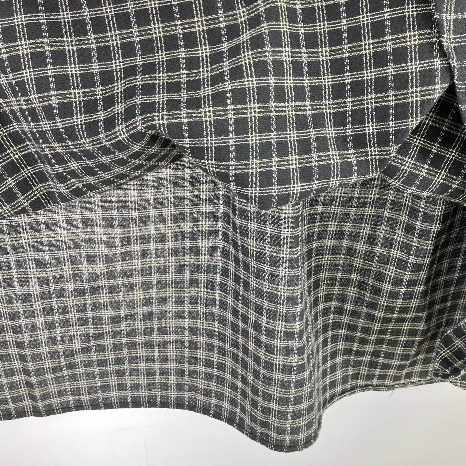 長袖Tシャツ Heavy Flannel Check Half Zip Pullover S S ブラック
