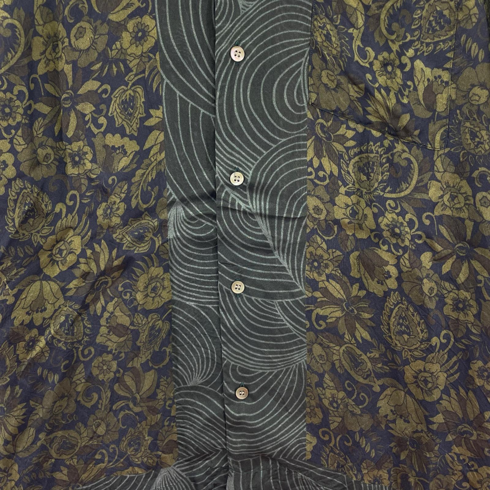半袖シャツ DRIES VAN NOTEN オープンカラー 総柄シャツ ボタニカル柄 緑 44 グリーン