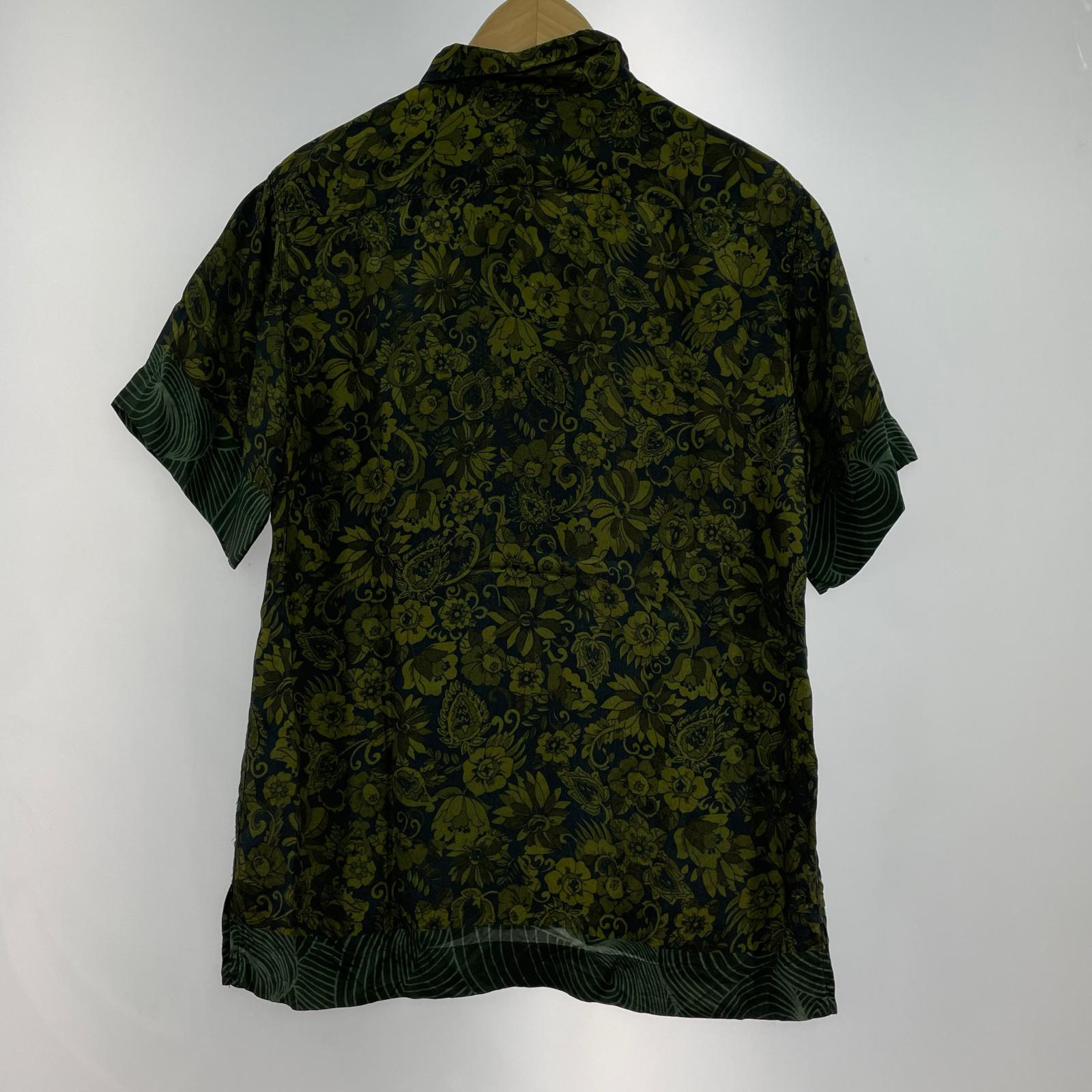半袖シャツ DRIES VAN NOTEN オープンカラー 総柄シャツ ボタニカル柄 緑 44 グリーン
