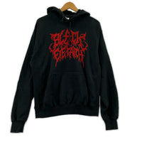 パーカー BLACK EYE PATCH 26SS GRINDCORE LOGO HOODIE S 黒赤 S