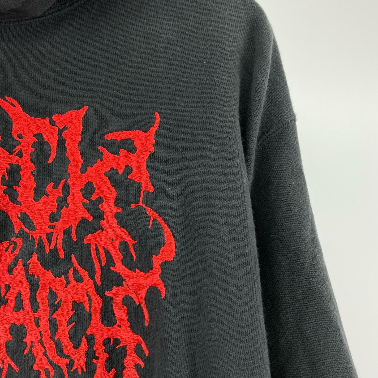 パーカー BLACK EYE PATCH 26SS GRINDCORE LOGO HOODIE S 黒赤 S