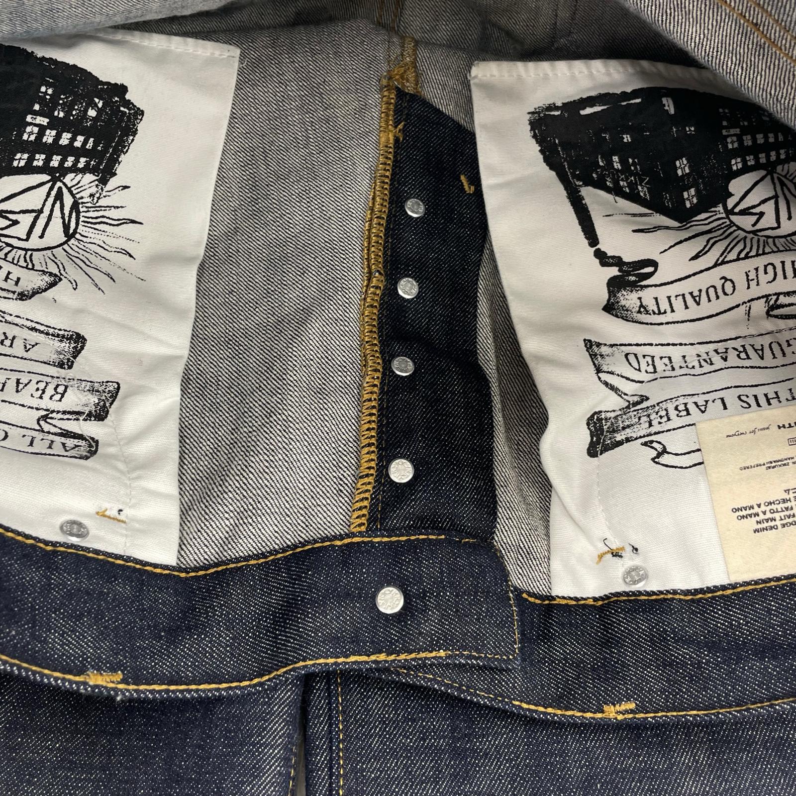 デニムパンツ NO/FAITH STUDIOS RAW DENIM JAPANESE ULTRA LOOSE FIT L L ネイビー
