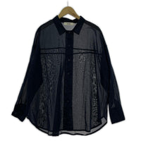 長袖シャツ KLOKE コットンシースルーシャツ L ネイビー L ネイビー