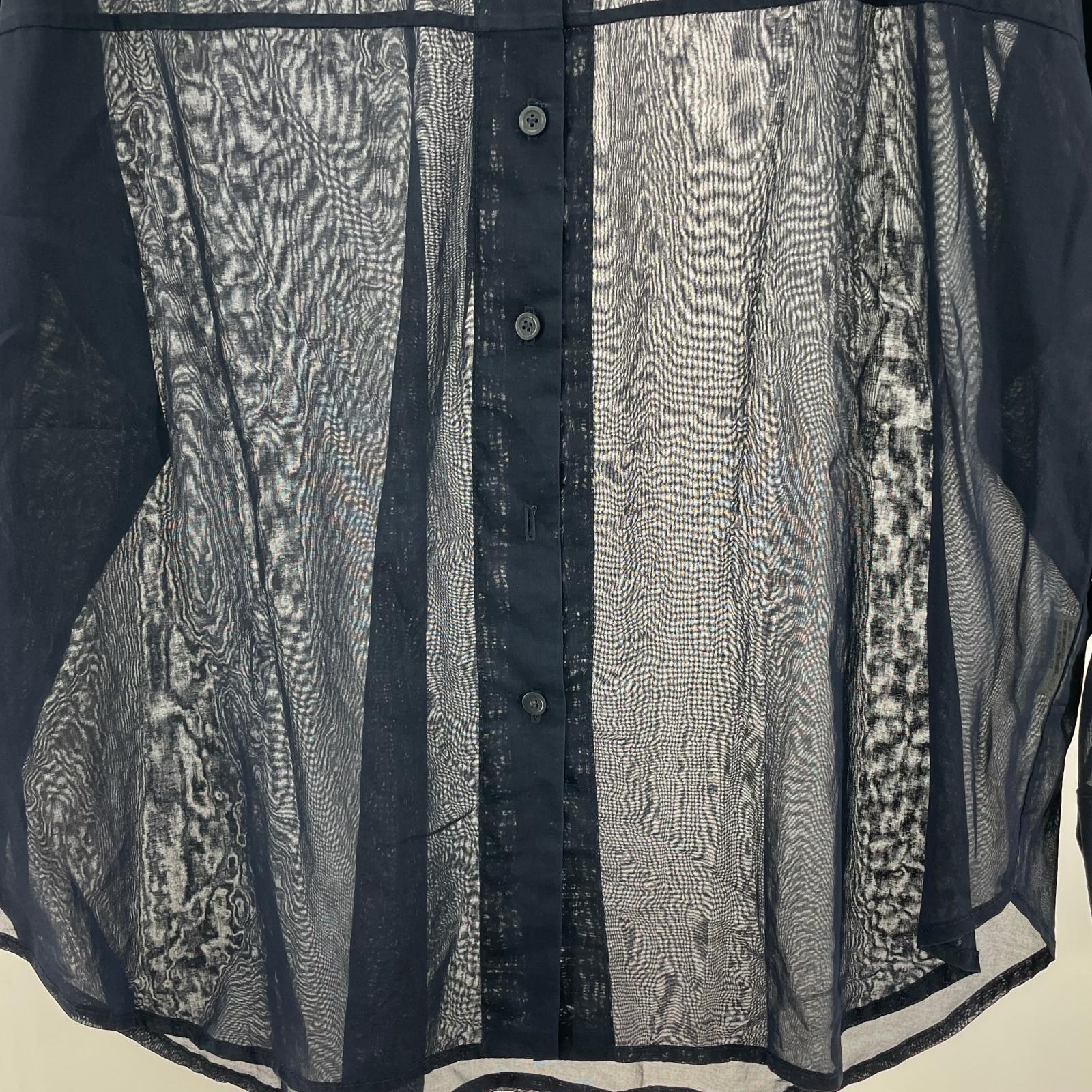 長袖シャツ KLOKE コットンシースルーシャツ L ネイビー L ネイビー