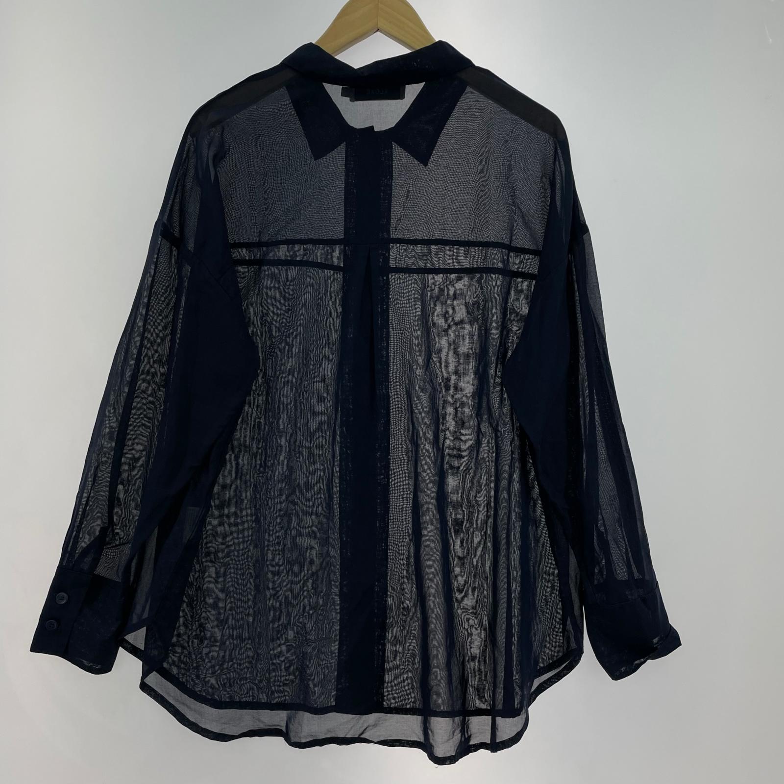 長袖シャツ KLOKE コットンシースルーシャツ L ネイビー L ネイビー