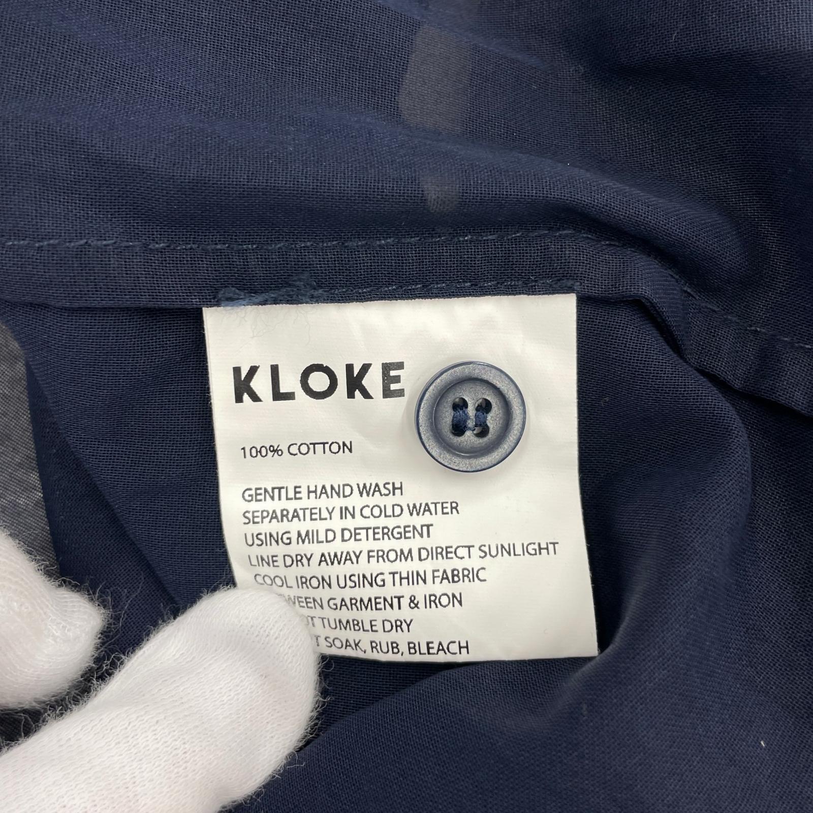 長袖シャツ KLOKE コットンシースルーシャツ L ネイビー L ネイビー