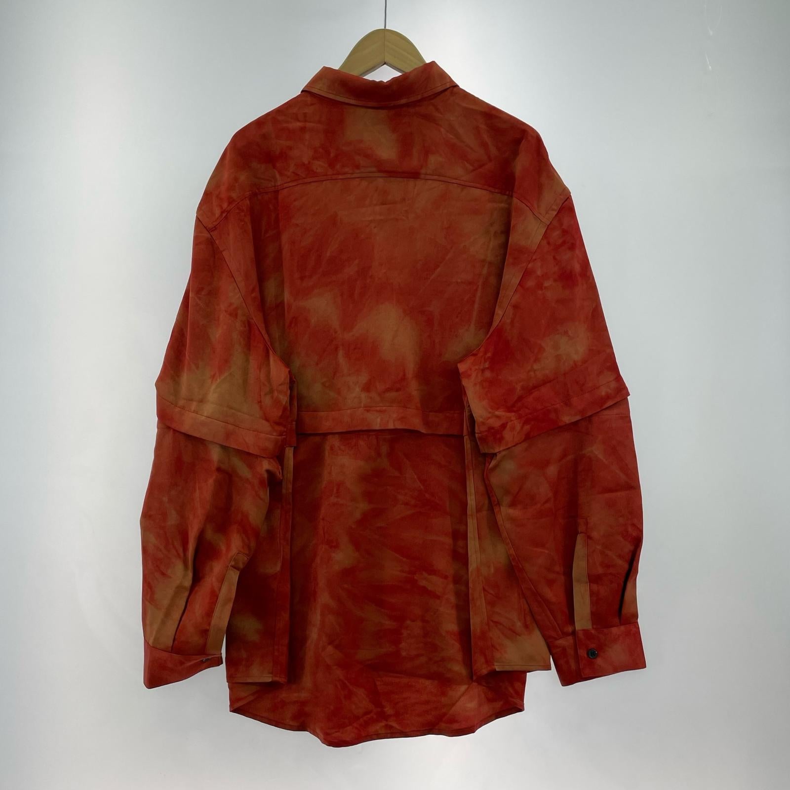 長袖シャツ FFIXXED STUDIOS タイダイシャツジャケット M レッド M レッド
