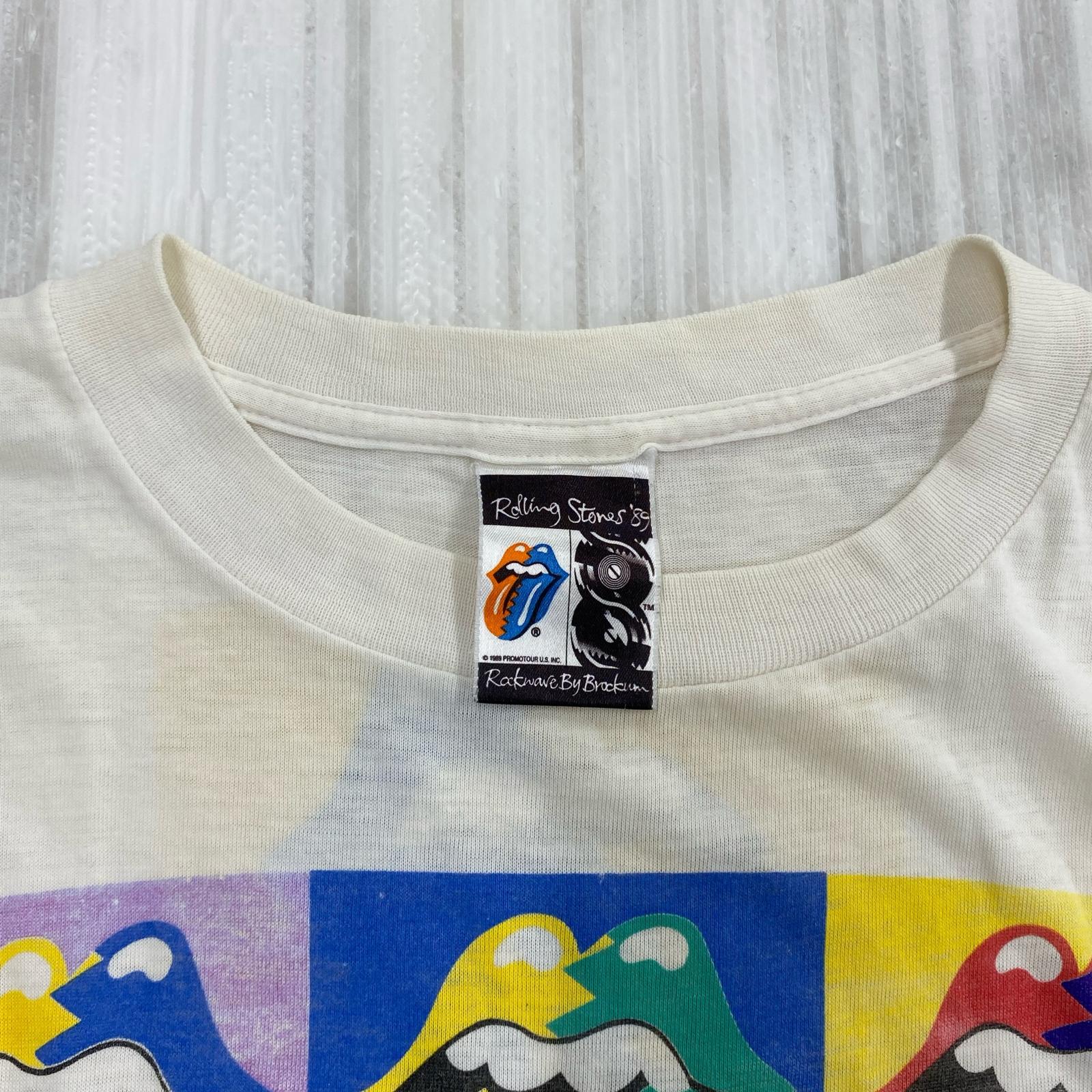 半袖Tシャツ Rolling Stones 80s-90s ツアーTee ベージュ