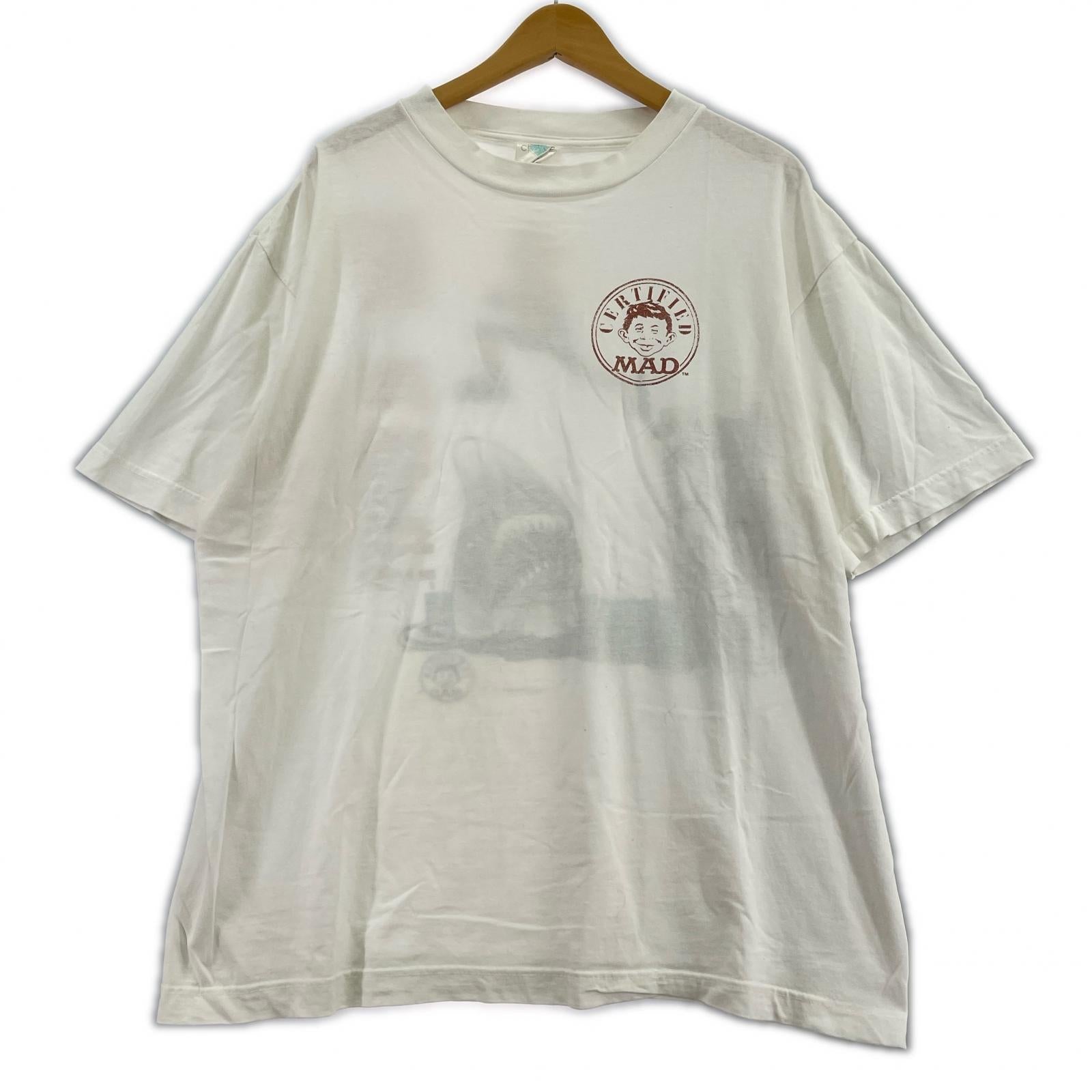 半袖Tシャツ 90S MAD マスコット アルフレッド・E・ニューマン 白 (XL) ホワイト