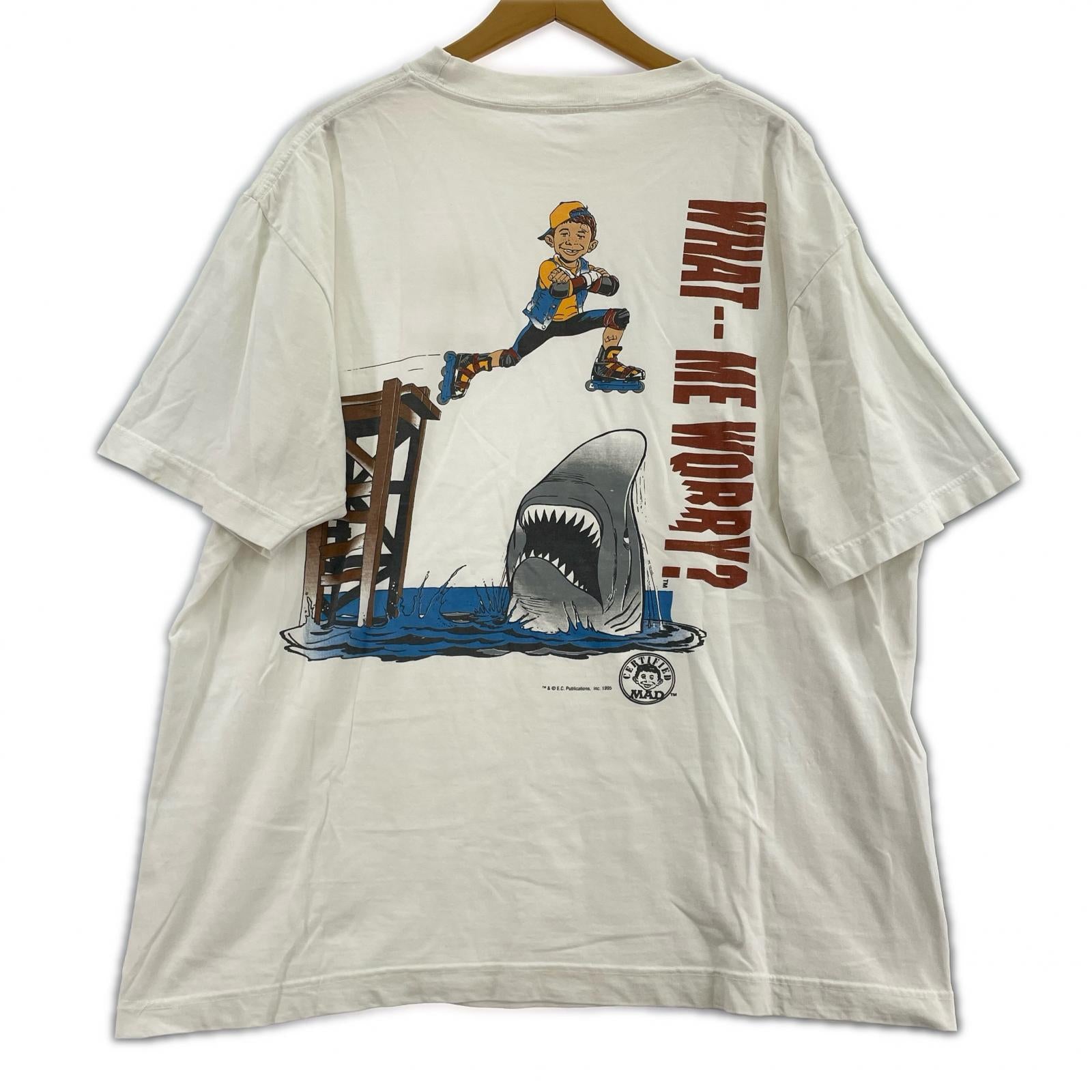 半袖Tシャツ 90S MAD マスコット アルフレッド・E・ニューマン 白 (XL) ホワイト
