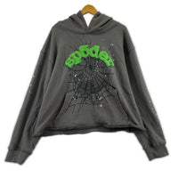 パーカー sp5der スパイダーフーディ M M グレー