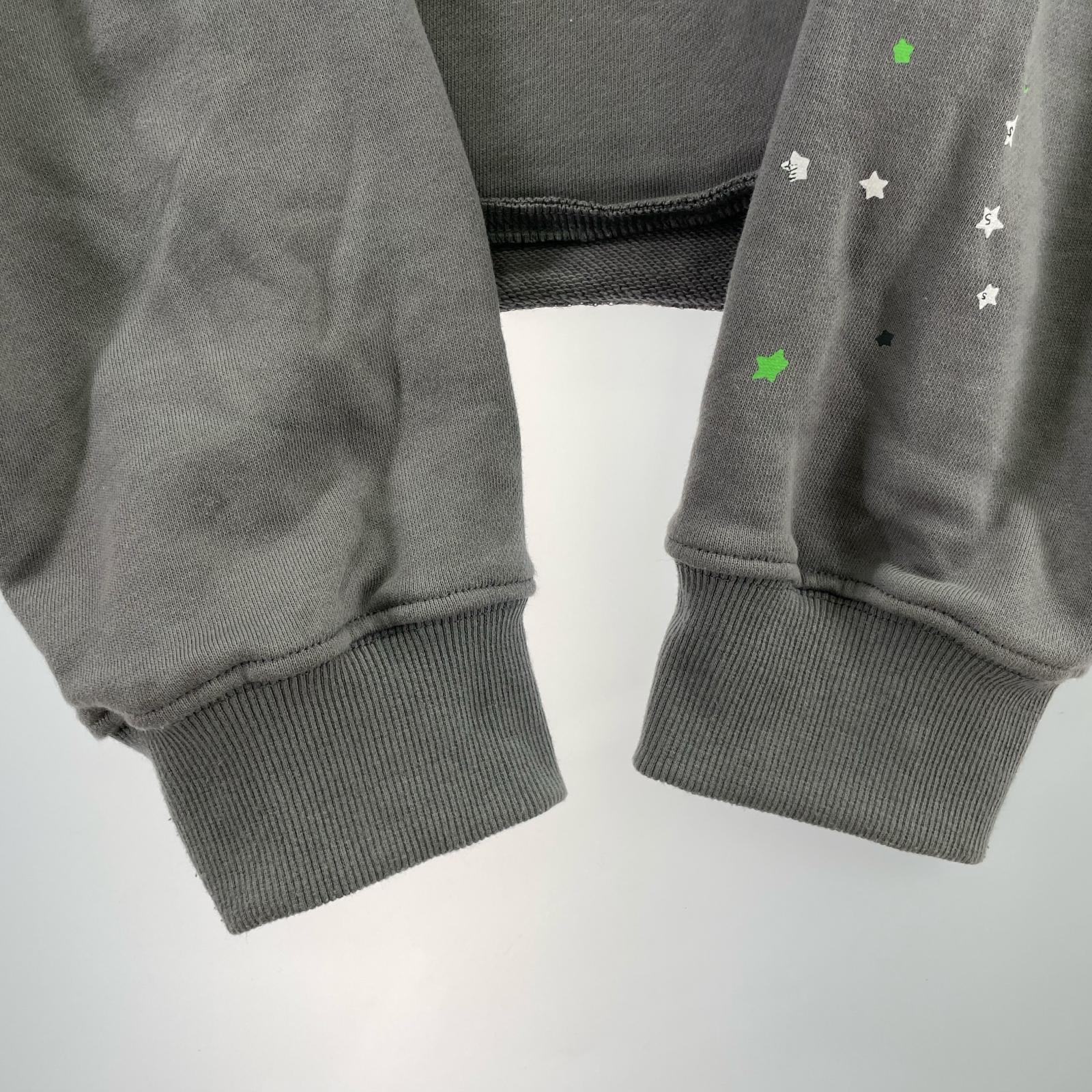 パーカー sp5der スパイダーフーディ M M グレー