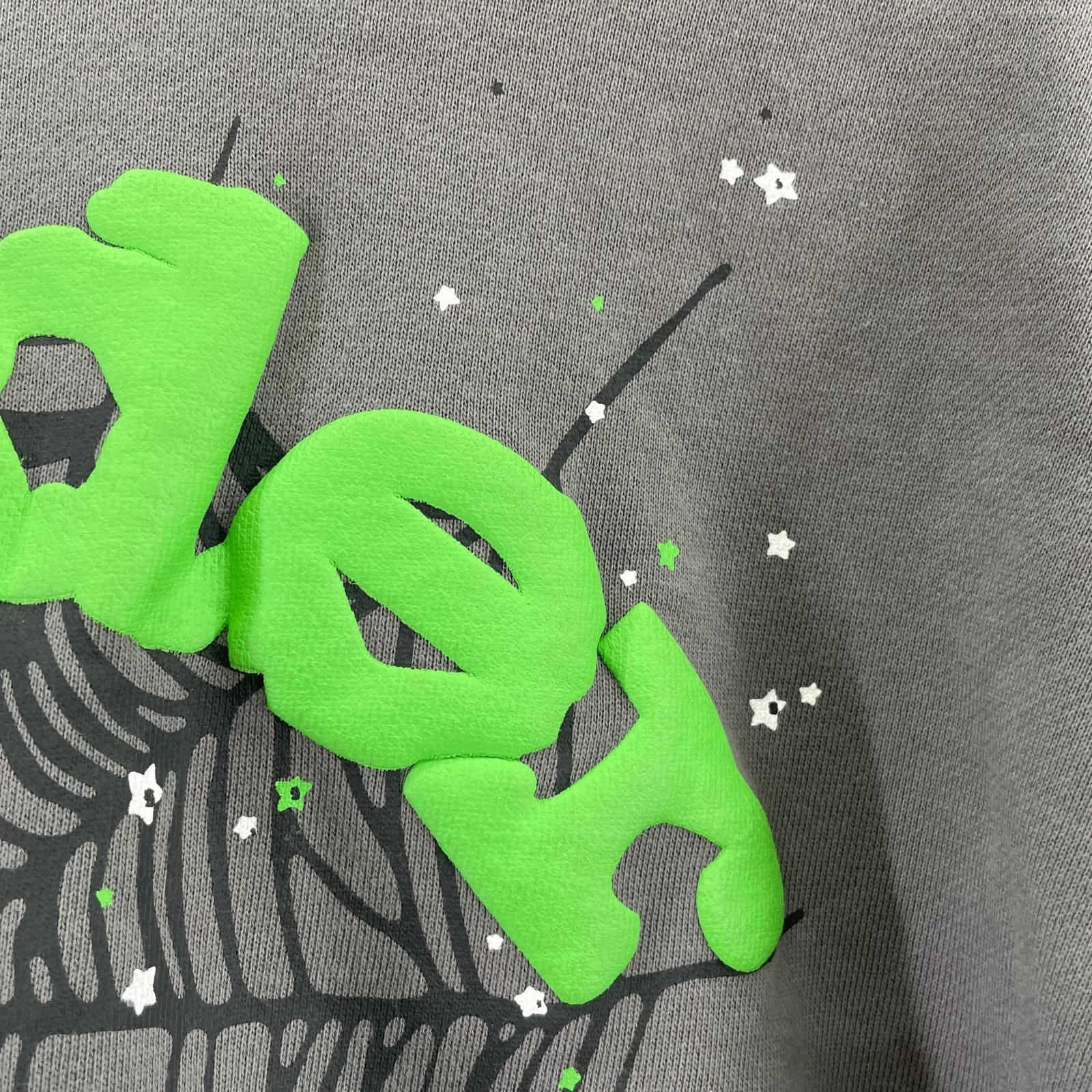 パーカー sp5der スパイダーフーディ M M グレー