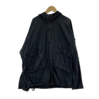 ジャケット STONE ISLAND QUARTER ZIP POPOVER HOODED SMOCK ハーフジップパーカー XL 黒 ブラック