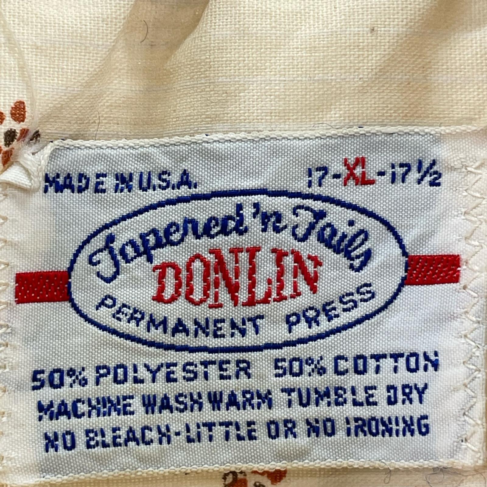 半袖シャツ DONLIN 70s 花柄シャツ ベージュ