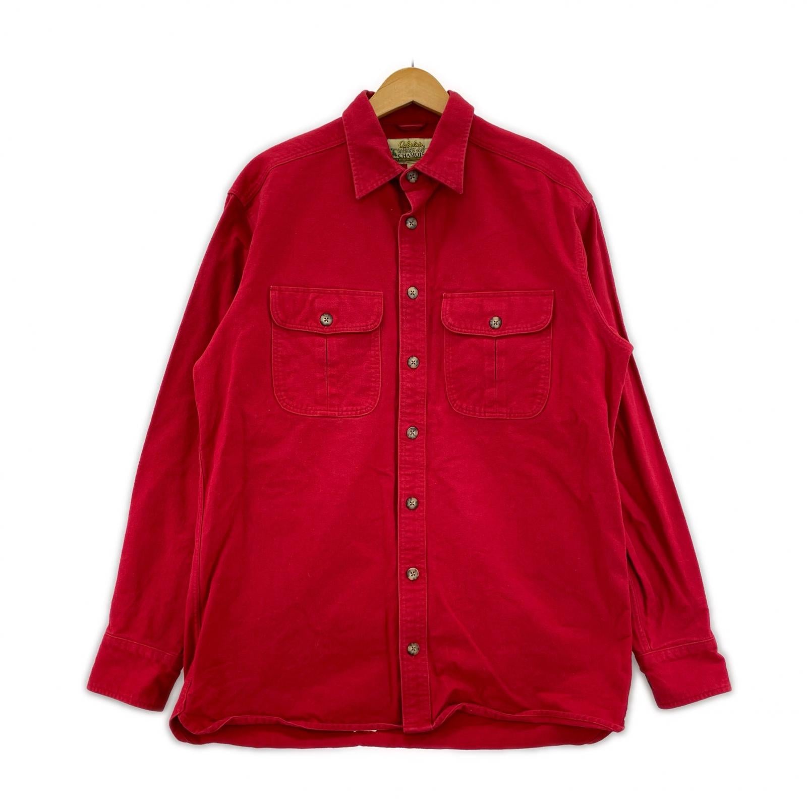 長袖シャツ Cabelas シャモクロス 赤 M レッド