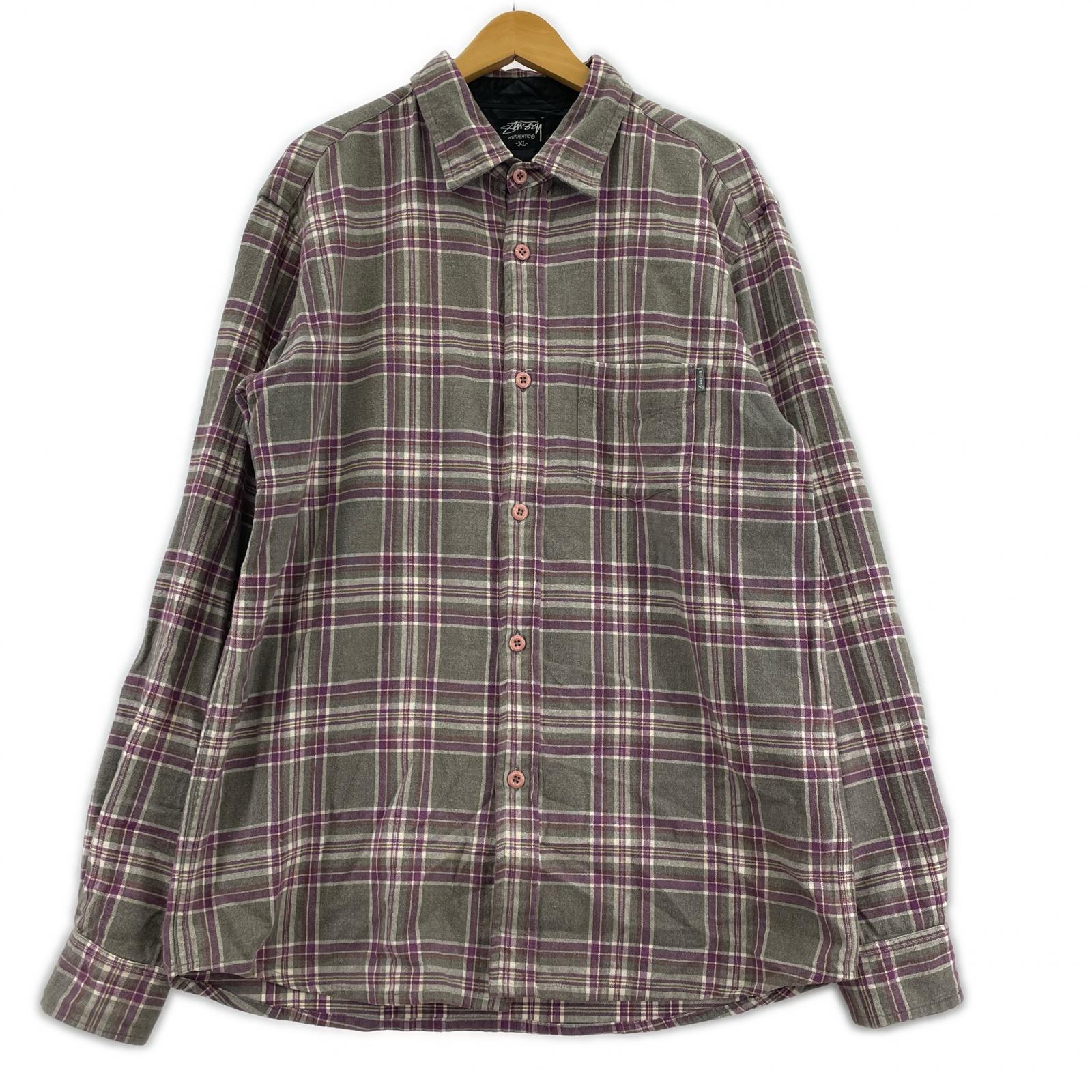 長袖シャツ 90s OLD STUSSY ヘビーネルシャツ XL