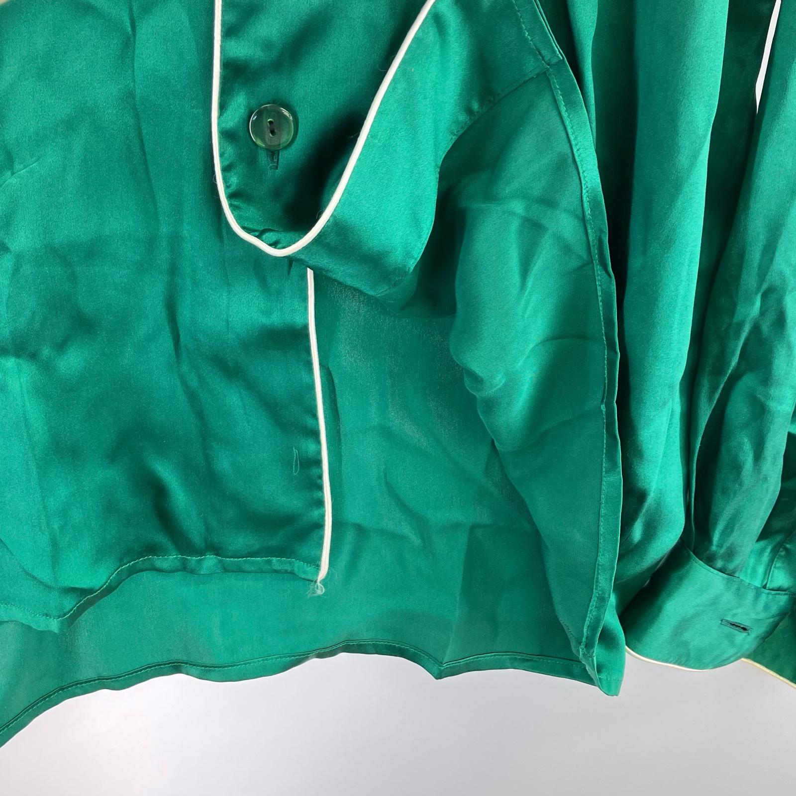 長袖シャツ SILK PYAJAMA TOP 緑 (L) L グリーン
