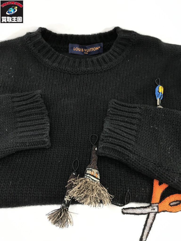 23SS LV Music Line Embroidered 黒 (S) RM231 Q81 HON88W