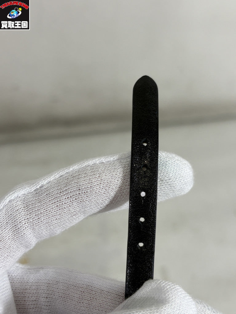 ブレスレット Black Leather Stackable Bracelet