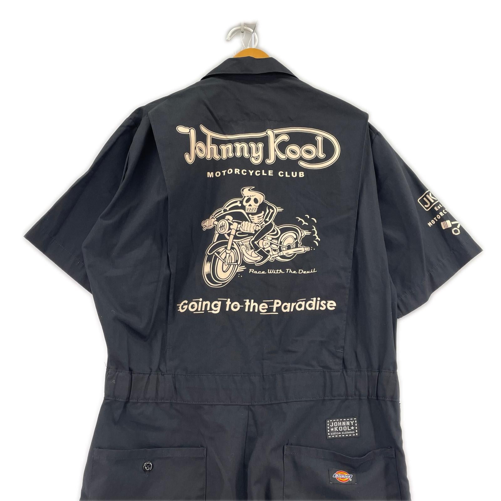 オーバーオール Johnny Kool 半袖 黒 ブラック